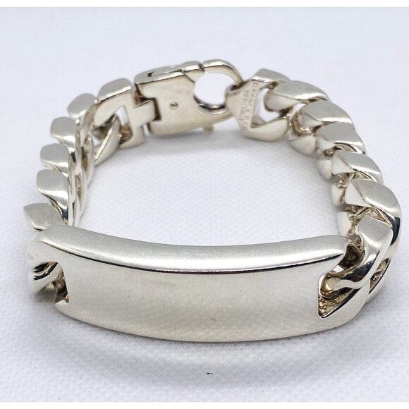 Tiffany & Co Sterling Silver 925 Men's Curb Link ID Bracelet 7.75